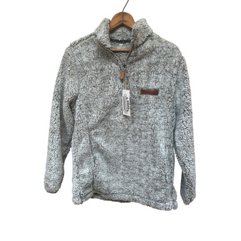 Rugged Road Sherpa Fleece Pullover Sweatshirt Gray Size S